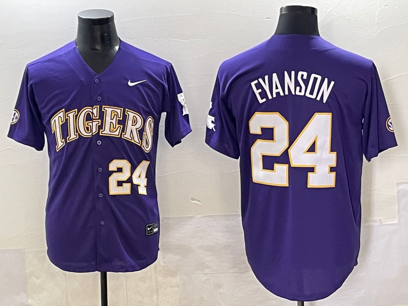 Men's LSU Tigers Anthony Eyanson #24 Purple Jersey